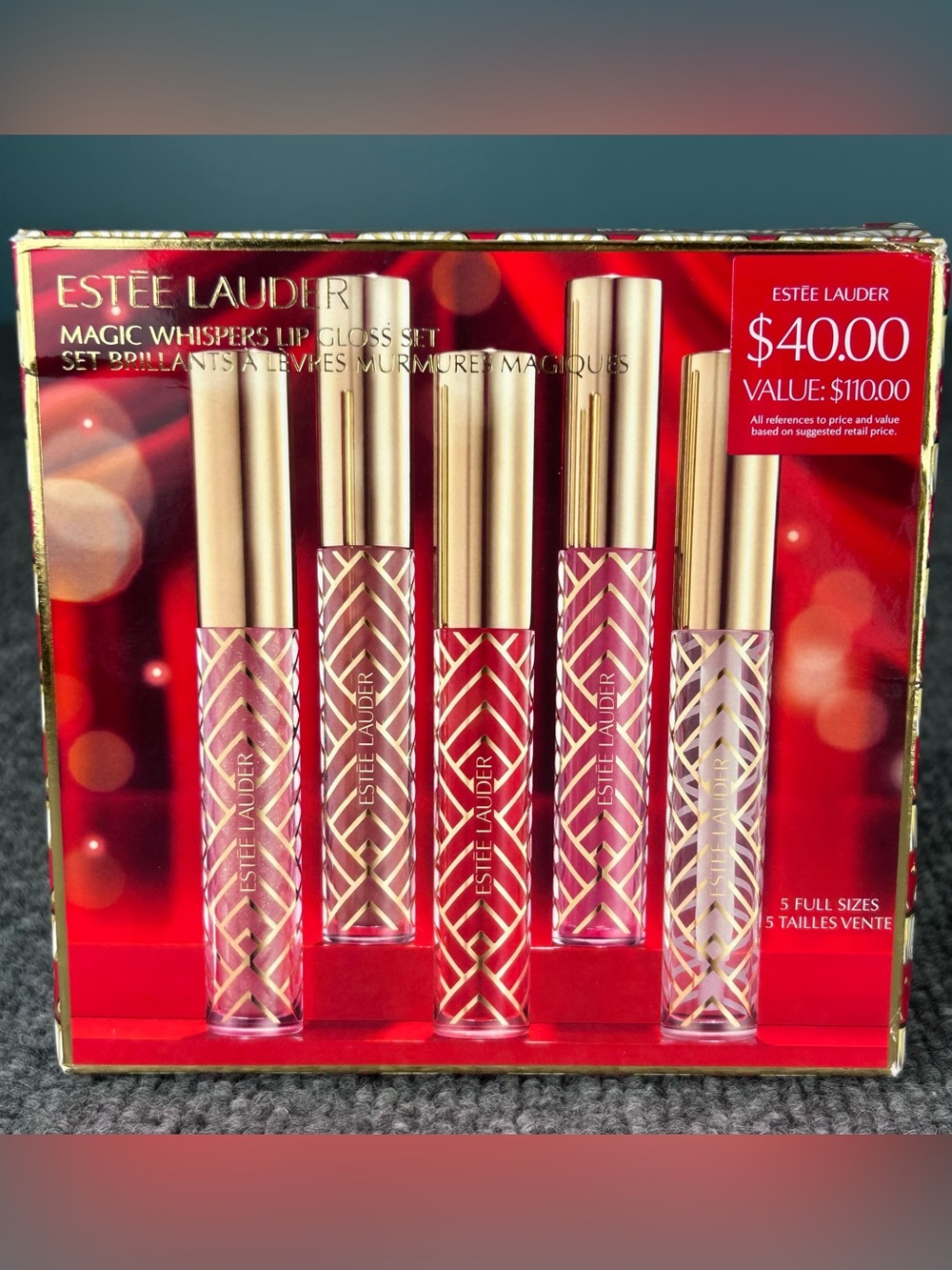 ESTEE LAUDER Magic Whispers Lip Gloss Set ~ Full Sz .09fl oz x 5 Limited Edition